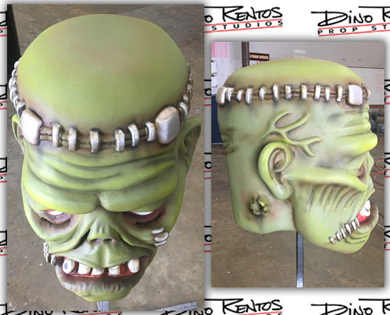 Giant Custom Foam Big Head Frankenstein Wearable Costume Prop