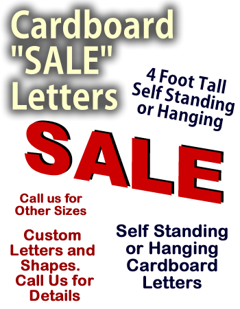 SALE Letters Cardboard Cutout Standup Display