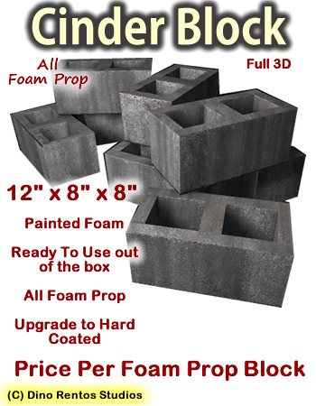 Cinder Block Foam Prop - Dino Rentos Studios, INC.