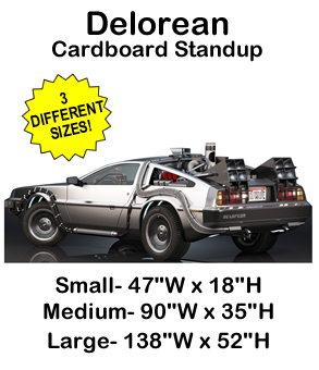 Delorean Cardboard Cutout Standup Prop 