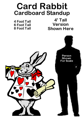 Card Rabbit Cardboard Cutout Standup Prop - Alice In Wonderland
