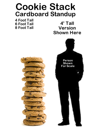 Chocolate Chip Cookie Stack Cardboard Cutout Standup Prop