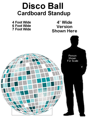 Disco Ball Cardboard Cutout Standup Prop  