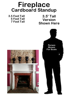 Fireplace Cardboard Cutout Standup Prop