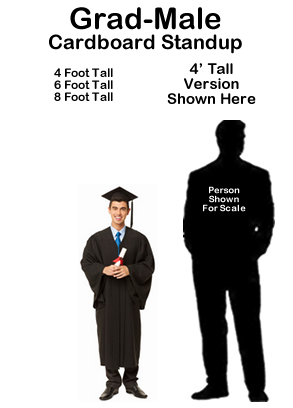 Grad Male Cardboard Cutout Standup Prop