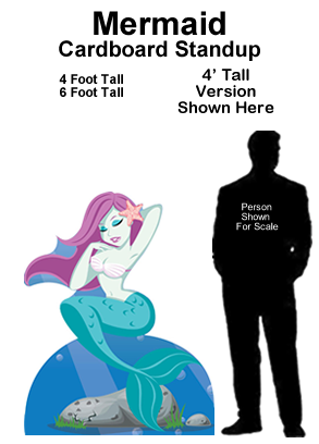 Mermaid Cardboard Cutout Standup Prop   