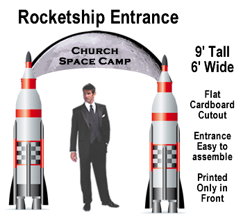 Rocketship Entrance Cardboard Cutout Prop