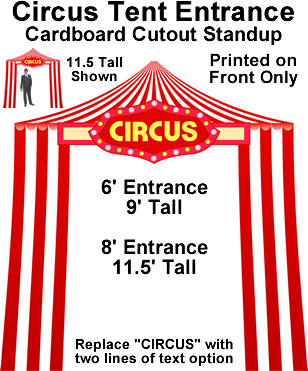 Circus Tent Entrance Cardboard Cutout Standup Prop