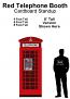 Red Telephone Booth Cardboard Cutout Standup Prop 