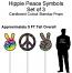 Hippie Peace Symbols Cardboard Cutout Standup Prop - Self Standing - Set of 3 