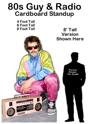 80s Guy & Radio Cardboard Cutout Standup Prop