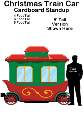  Christmas Train Car Cardboard Cutout Standup Prop