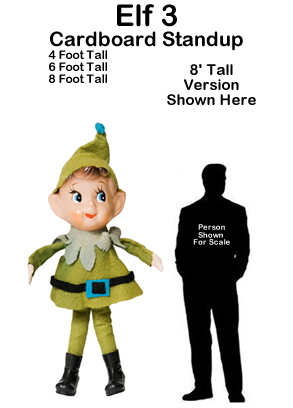  Christmas Elf 3 Cardboard Cutout Standup Prop