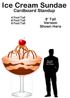 Ice Cream Sundae Cardboard Cutout Standup Prop