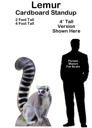 Lemur Cardboard Cutout Standup Prop