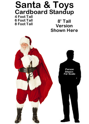 Santa and Toys Cardboard Cutout Standup Prop