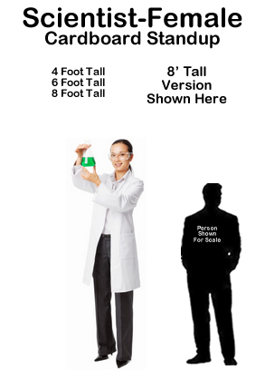 Scientist Female Cardboard Cutout Standup Prop