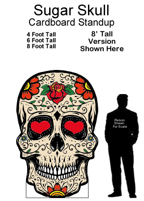 Sugar Skull Cardboard Cutout Standup Prop 