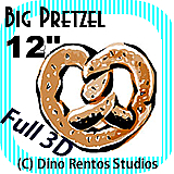 Big Giant Foam Pretzel Prop 12 Inches