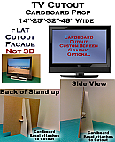 TV LCD Fake-Faux-Dummy Cardboard Cutout Standup Prop