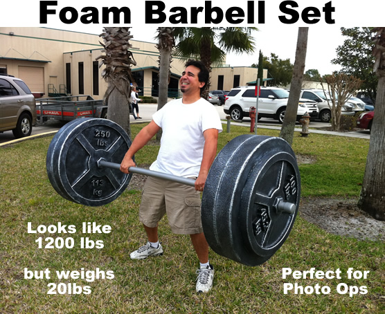 Fake Faux Barbell set weights foam prop