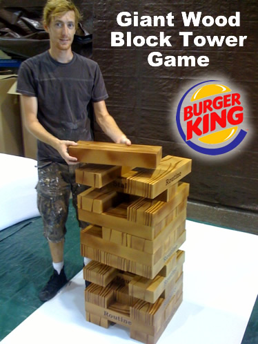 Giant wood tower block game