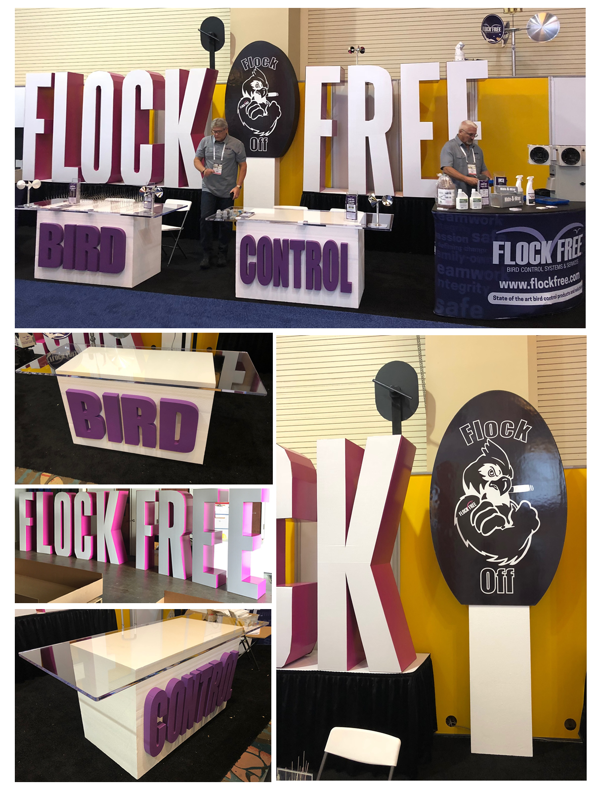Custom Foam Table Cardboard Letters and Print on Foam Logo for Flock Free Tradeshow