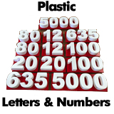 Custom Plastic Letters and Numbers PVC or 3D Printed Plastic