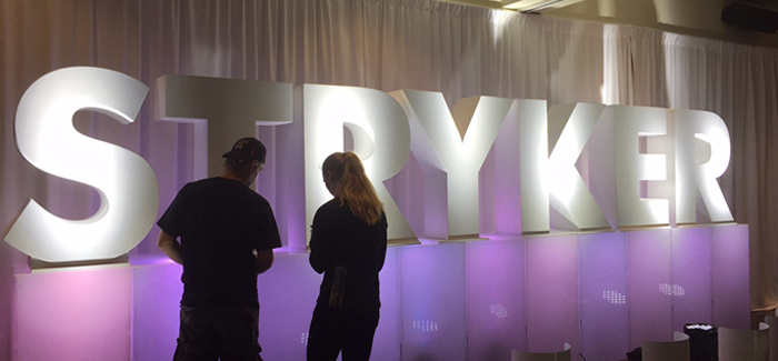 Custom Large Foam Letters STRYKER for Events and Tradeshows 