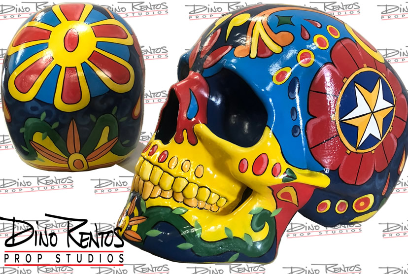 Large Foam Scenic Sugar Skull Sculptures for retail and tradeshow displays