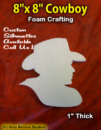 8 Inch Cowboy Foam Shape Silhouette