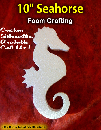 10 Inch Seahorse Foam Shape Silhouette