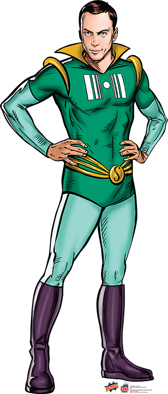 Sheldon Superhero - The Big Bang Theory Cardboard Cutout Standup Prop Sheldon Superhero - The Big Bang Theory Cardboard Cutout Standup Prop