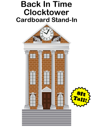 Back In Time Clocktower Cardboard Cutout Standup Prop (8 FT)