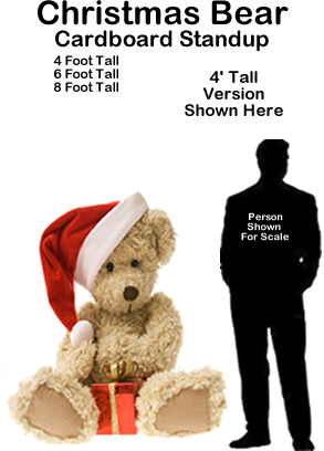  Christmas Bear Cardboard Cutout Standup Prop