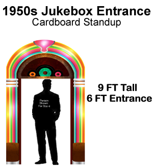 1950s Jukebox Entrance Cardboard Cutout Standup Prop 
