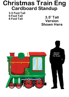  Christmas Train Engine Cardboard Cutout Standup Prop