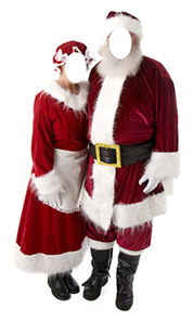 Mr. and Mrs. Claus Cardboard Photo Face Stand-In