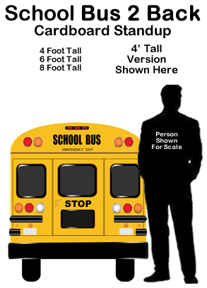 School Bus 2 Back Cardboard Cutout Standup Prop 