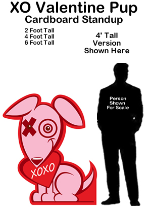  XO Valentine Pup Cardboard Cutout Standup Prop