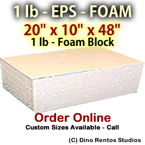 EPS Foam  Block - 1 lb Density - 20x10x48