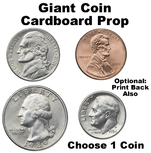 Giant Coin Cardboard Cutout Prop