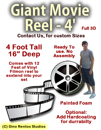 Giant 4 Foot Movie Reel With Film Foam Prop