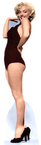 Marilyn Monroe  - Burgundy Swimsuit Cardboard Cutout Standup
