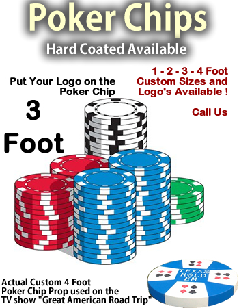 Giant Foam Casino Poker Chip Props - 36" Wide