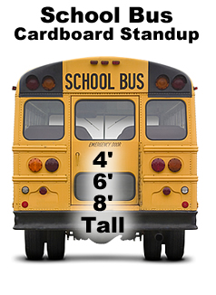 School Bus Back Cardboard Cutout Standup Prop