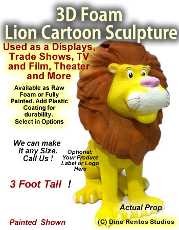 3D Foam Cartoon Lion Prop