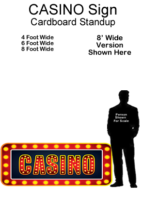 Casino Sign Cardboard Cutout Standup Prop  
