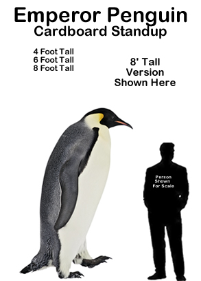 Emperor Penguin Cardboard Cutout Standup Prop