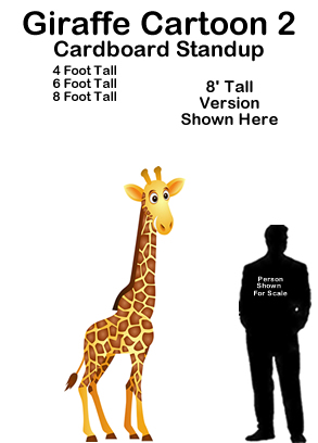 Giraffe Cartoon 2 Cardboard Cutout Standup Prop